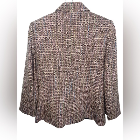 TAHARI Pink Black Mint and Blue tweed Two pocket classic Blazer Size Size 10 - Picture 2 of 7